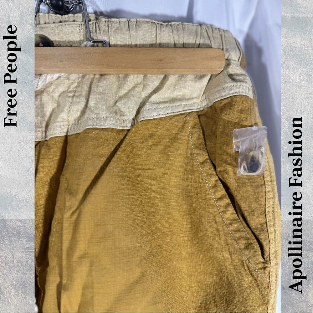FREE PEOPLE MIXED UP UTILITY PANTS IN TAN COMBO SIZE MEDIUM NEW - Picture 4 of 7